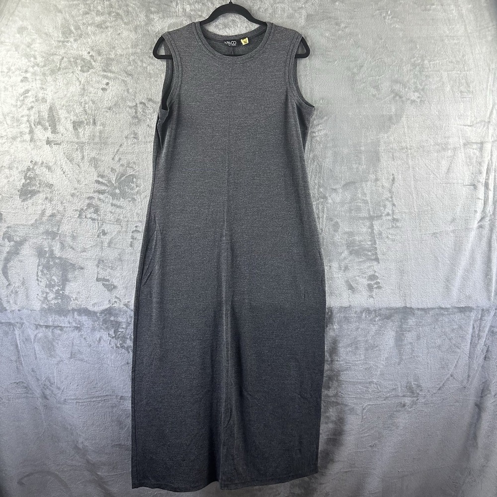 New York & Co Dress Women's L Gray Sheath Sleeveless
